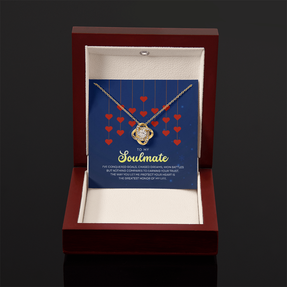To My Soulmate | With You, Love Makes Sense | Love Knot Necklace