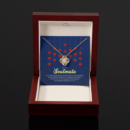 To My Soulmate | With You, Love Makes Sense | Love Knot Necklace