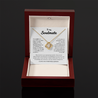 To My Soulmate | A Love Meant to Be | Love Knot Necklace