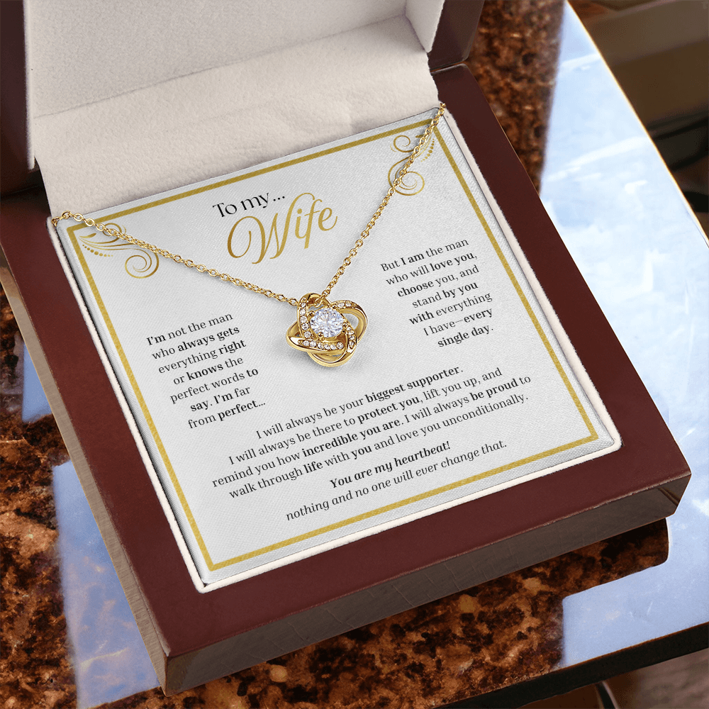 To My Wife | My Unconditional Love for You | Love Knot Necklace