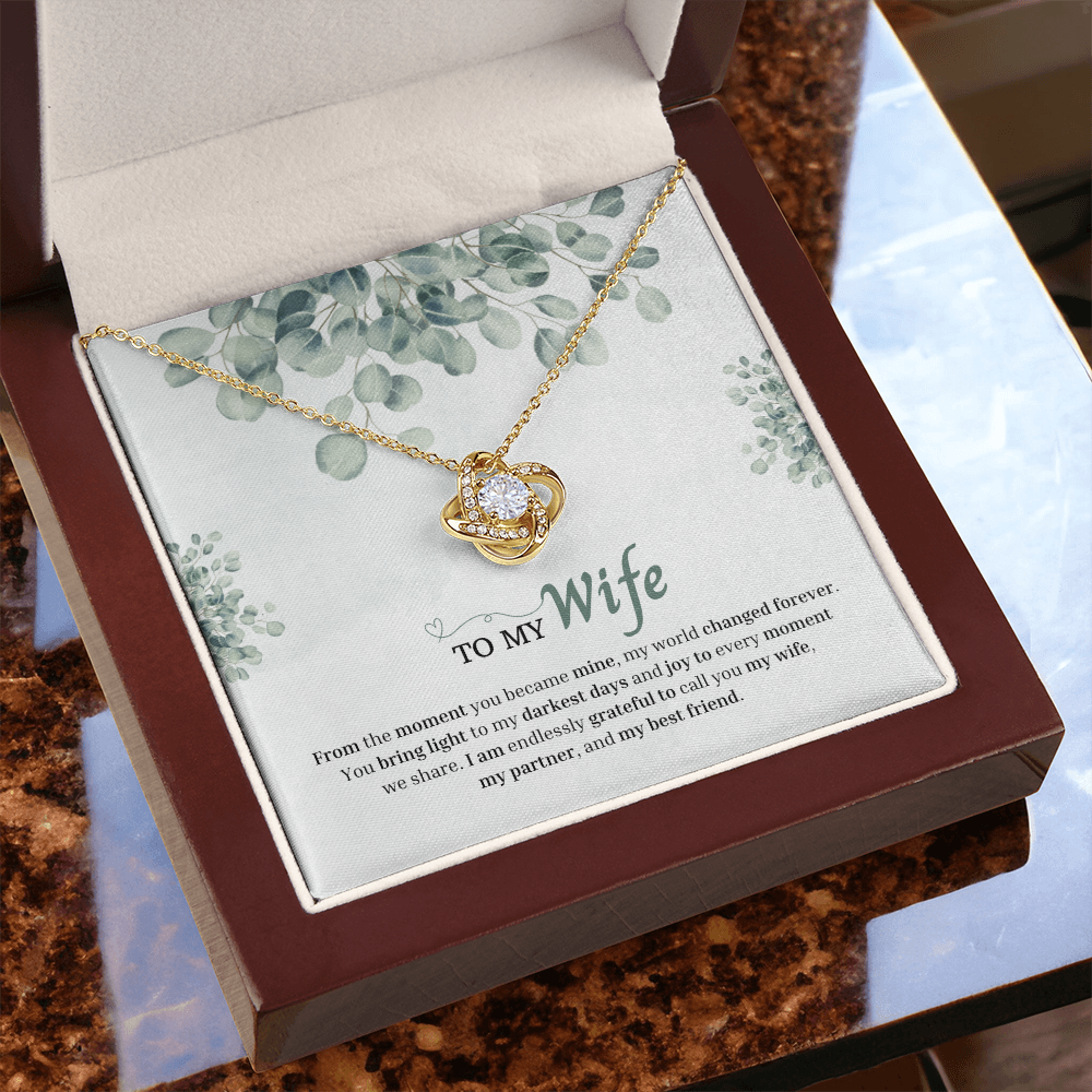 To My Wife | You Changed My World Forever | Love Knot Necklace