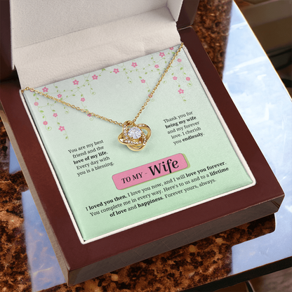 To My Wife | Loved You Then, Love You Forever | Love Knot Necklace