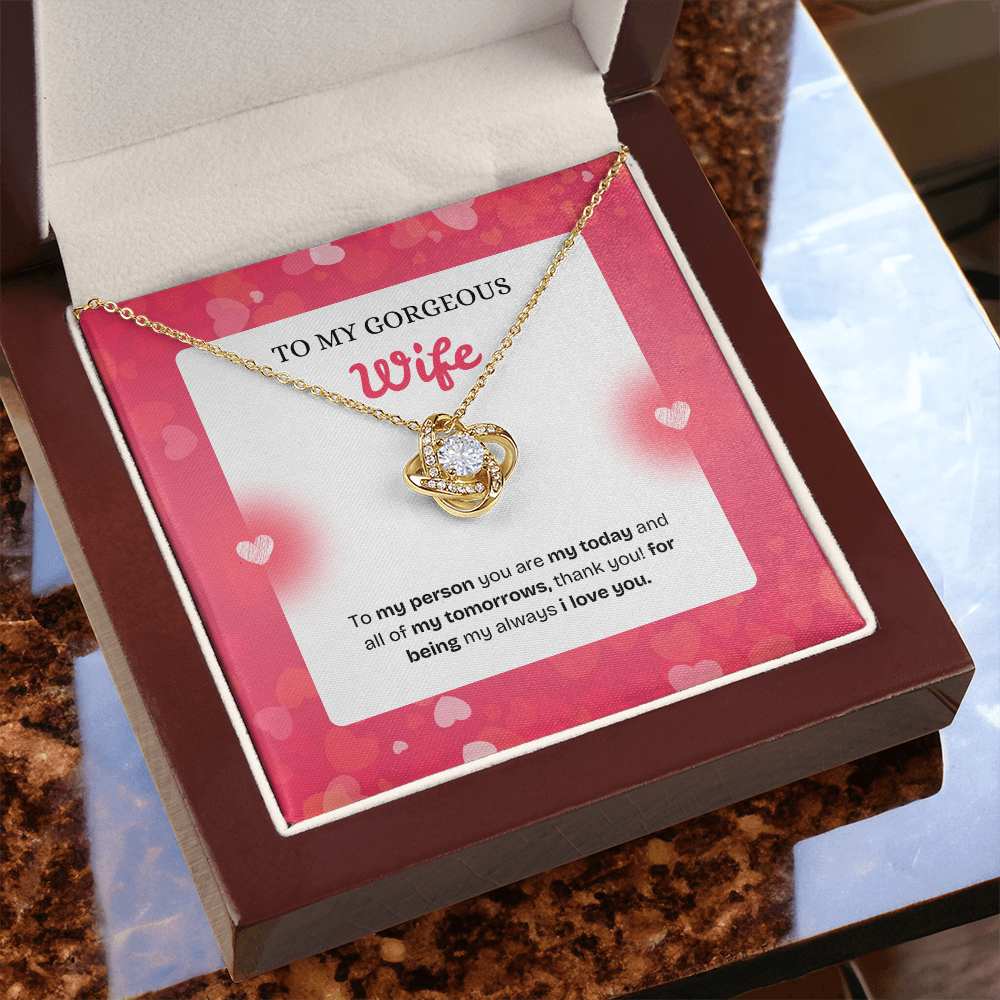 To My Wife | Thank You for Being My Forever | Love Knot Necklace