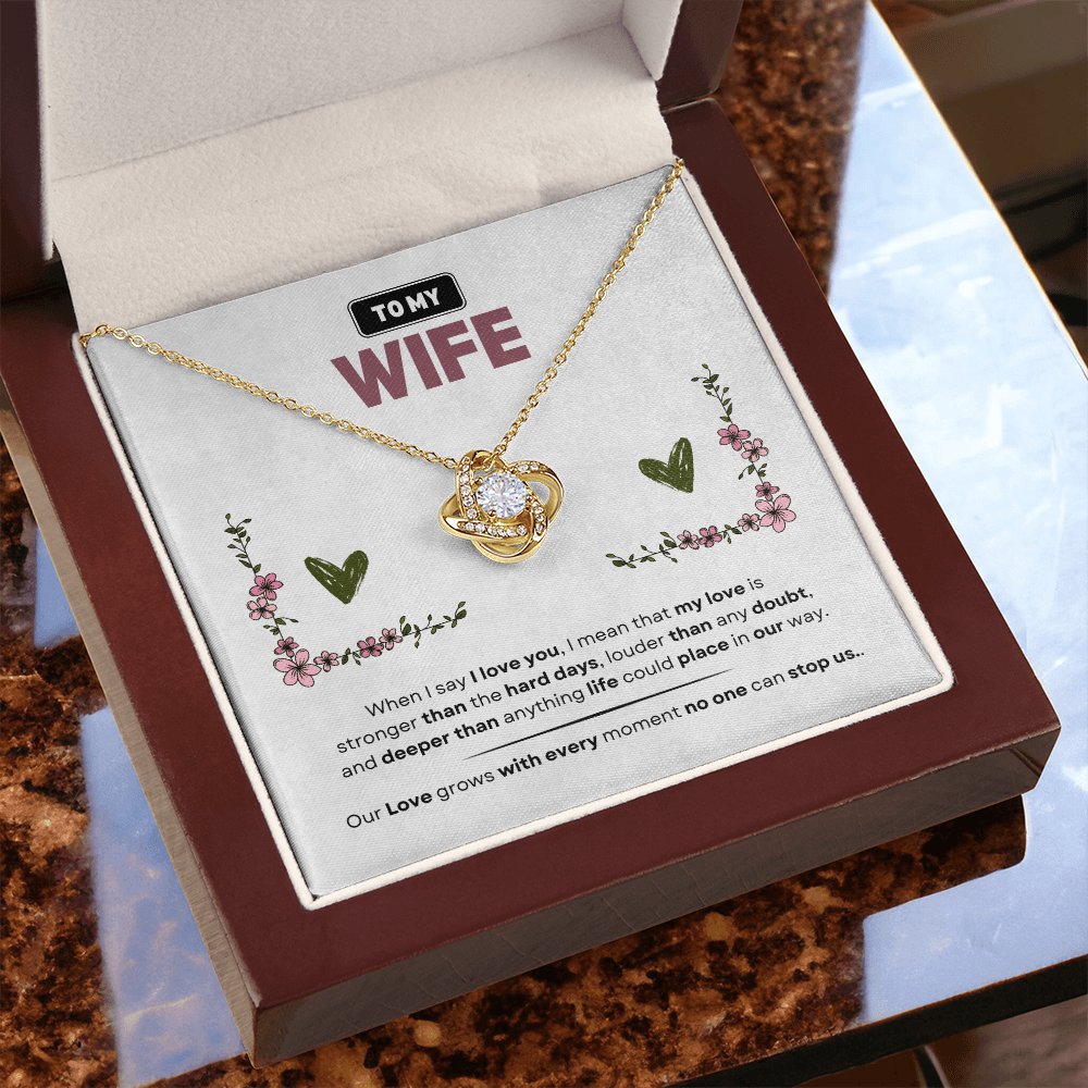 To My Wife | Love Is Stronger Than Anything | Love Knot Necklace