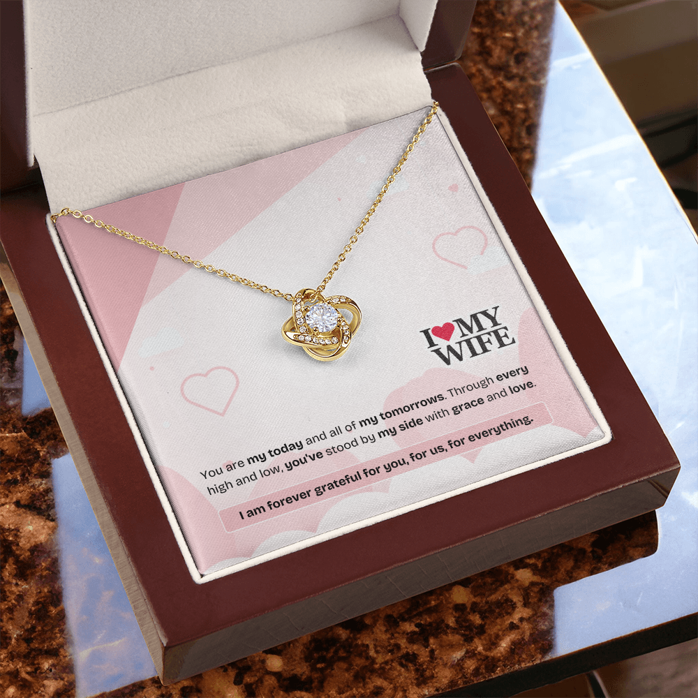 To My Wife | My Heart, My Strength, My Forever | Love Knot Necklace