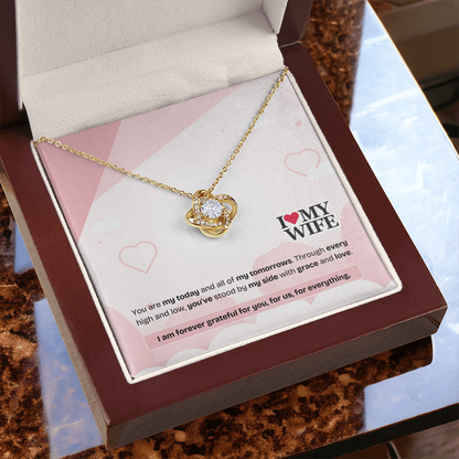 To My Wife | My Heart, My Strength, My Forever | Love Knot Necklace