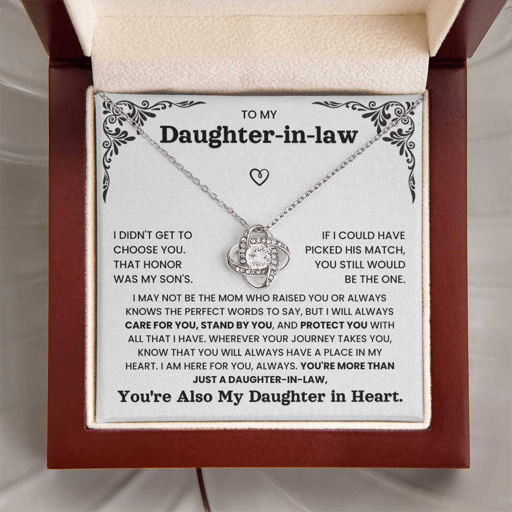 To My Daughter-in-Law – My Daughter in heart | Love Knot Necklace