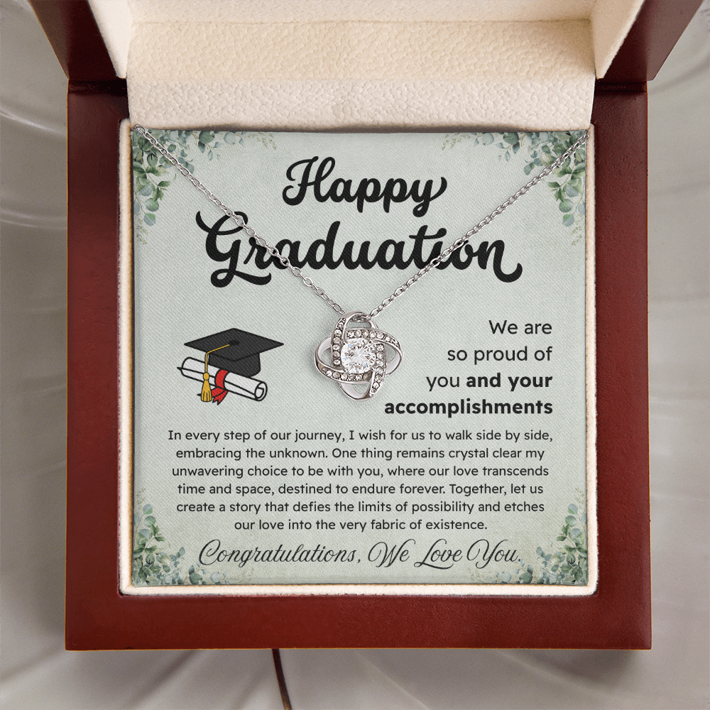 Happy Graduation – Proud of Your Accomplishments – Love Knot Necklace