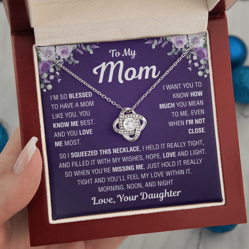 To My Mom – You Mean Everything – Love Knot Necklace
