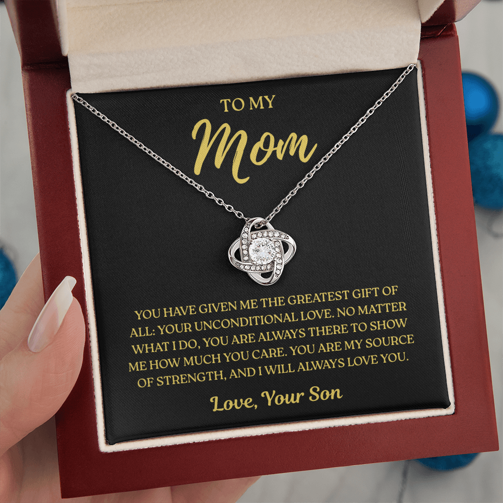 To My Mom – Unconditional Love Always – Love Knot Necklace