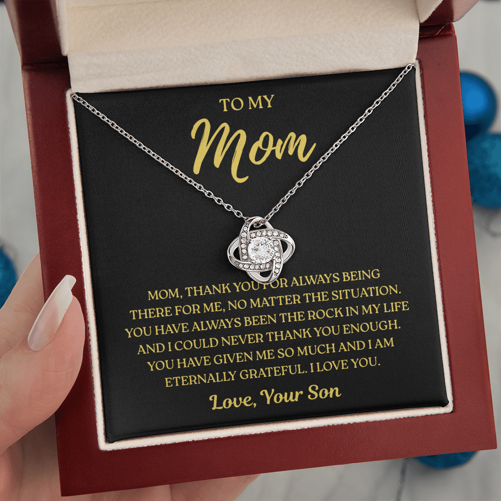 To My Mom – Always There For Me – Love Knot Necklace