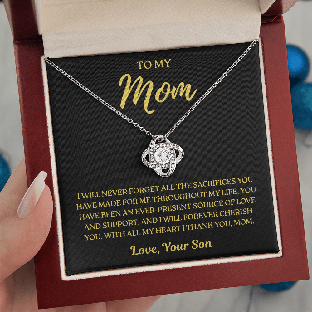 To My Mom – Cherish You Forever – Love Knot Necklace