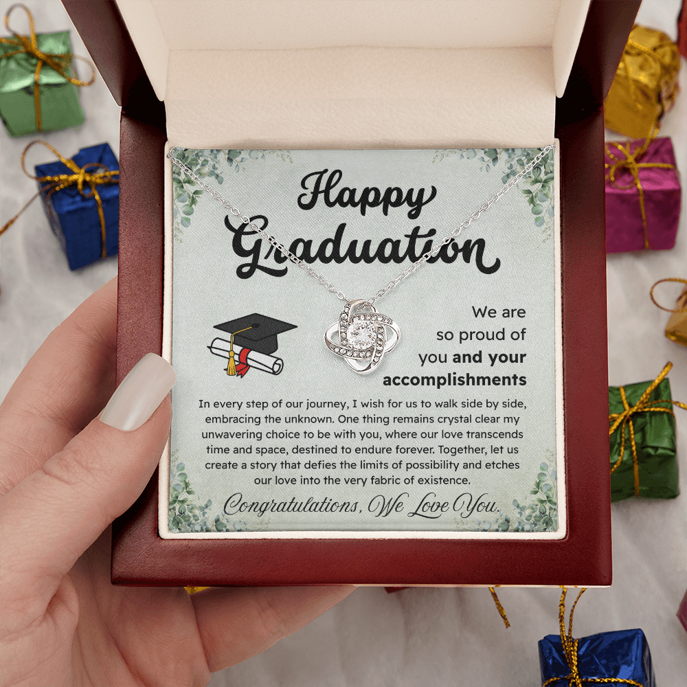 Happy Graduation – Proud of Your Accomplishments – Love Knot Necklace