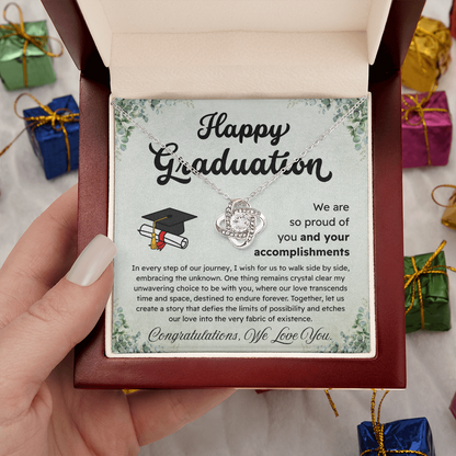 Happy Graduation – Proud of Your Accomplishments – Love Knot Necklace