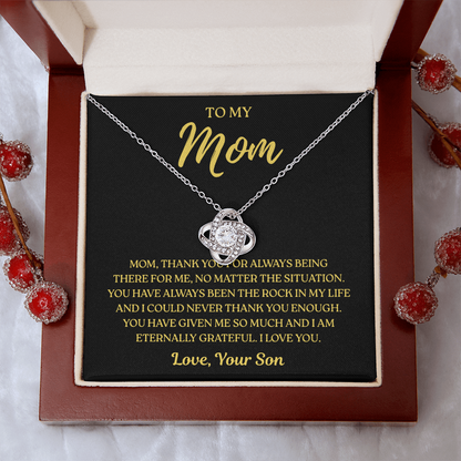 To My Mom – Always There For Me – Love Knot Necklace