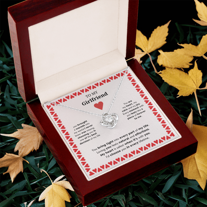 To My Girlfriend | Your Presence Brings Me Joy | Love Knot Necklace
