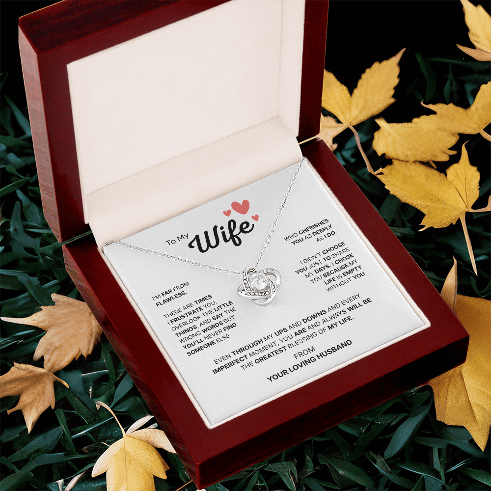 To My Wife | Chosen With All My Heart | Love Knot Necklace