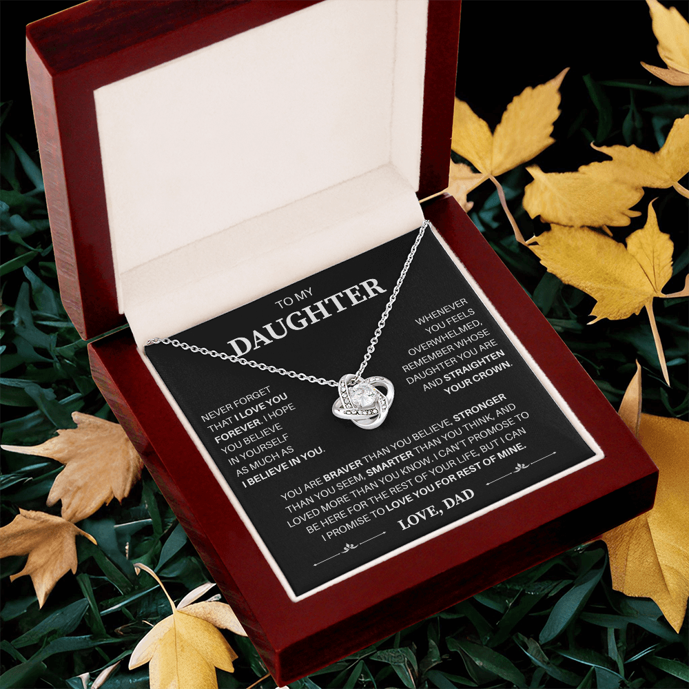 To My Daughter | Believe In Yourself Always | Love Knot Necklace