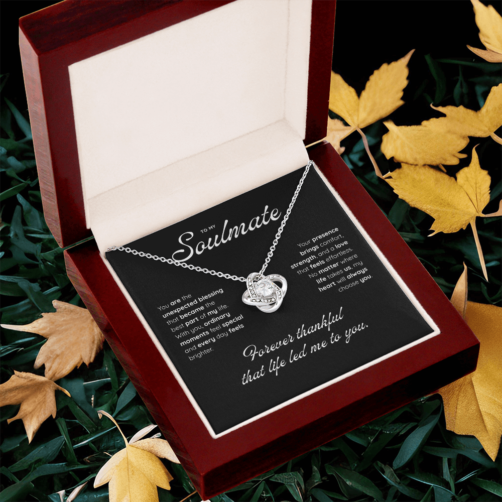 To My Soulmate | My Heart Found Its Match | Love Knot Necklace