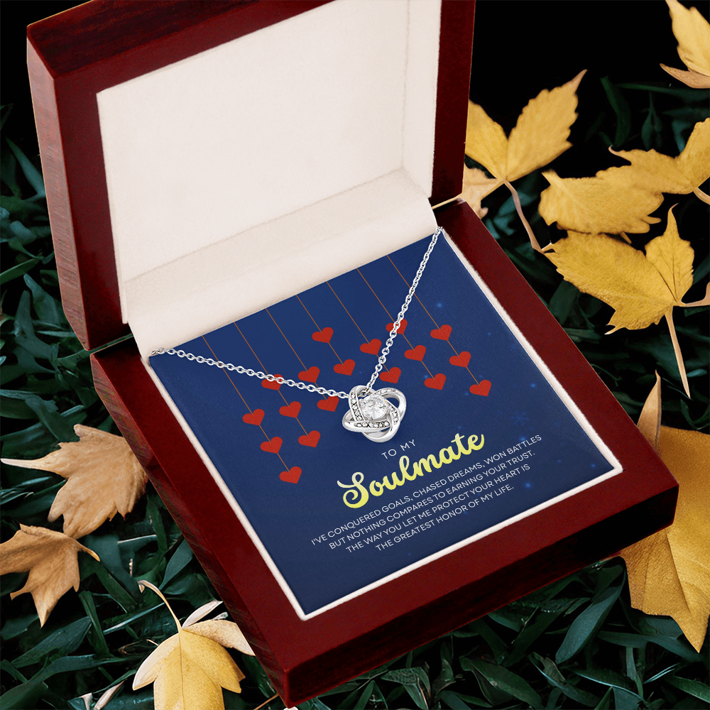 To My Soulmate | With You, Love Makes Sense | Love Knot Necklace