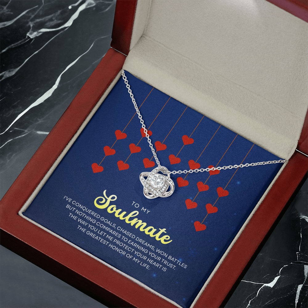 To My Soulmate | With You, Love Makes Sense | Love Knot Necklace