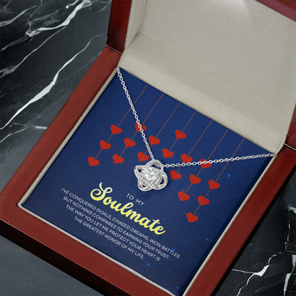To My Soulmate | With You, Love Makes Sense | Love Knot Necklace