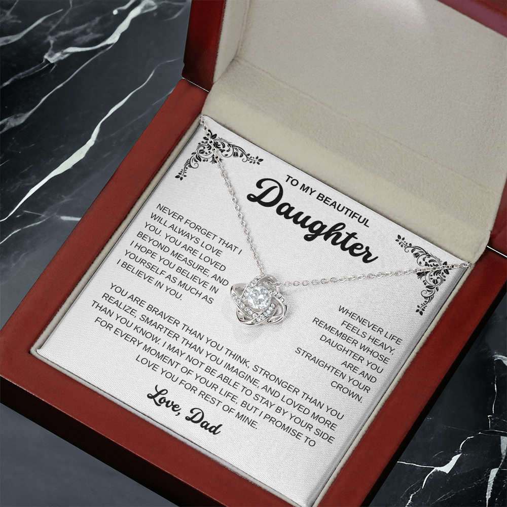 To My Daughter | A Father's Endless Love | Love Knot Necklace