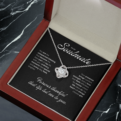 To My Soulmate | My Heart Found Its Match | Love Knot Necklace