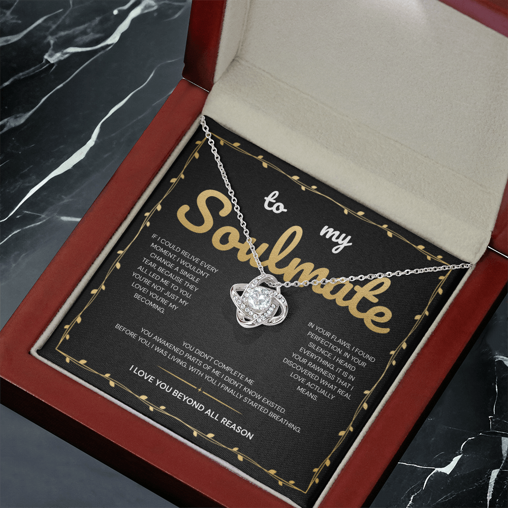 To My Soulmate | My Heart Found Its Forever With You | Love Knot Necklace