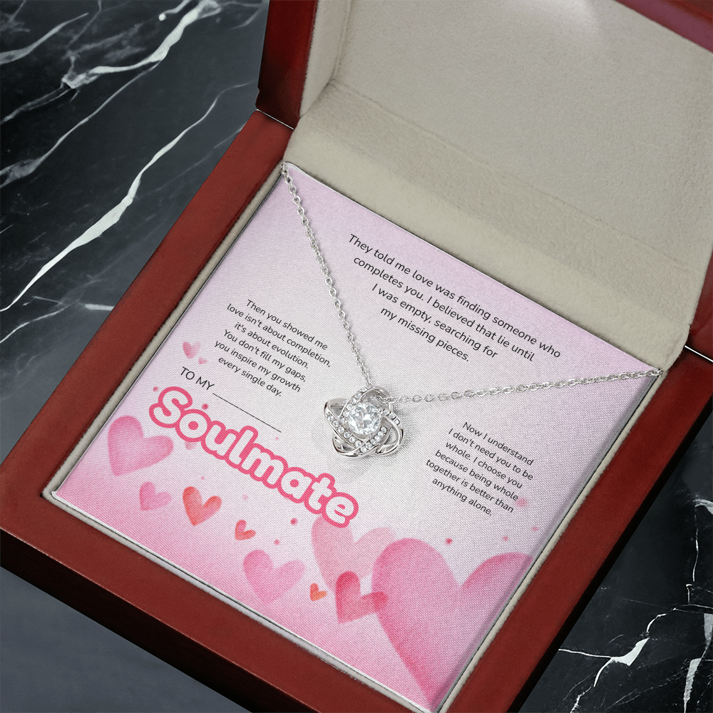 To My Soulmate | Love Led Me to You | Love Knot Necklace