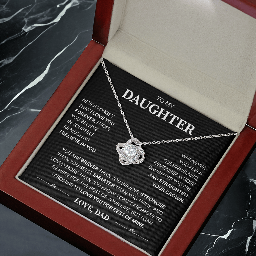 To My Daughter | Believe In Yourself Always | Love Knot Necklace