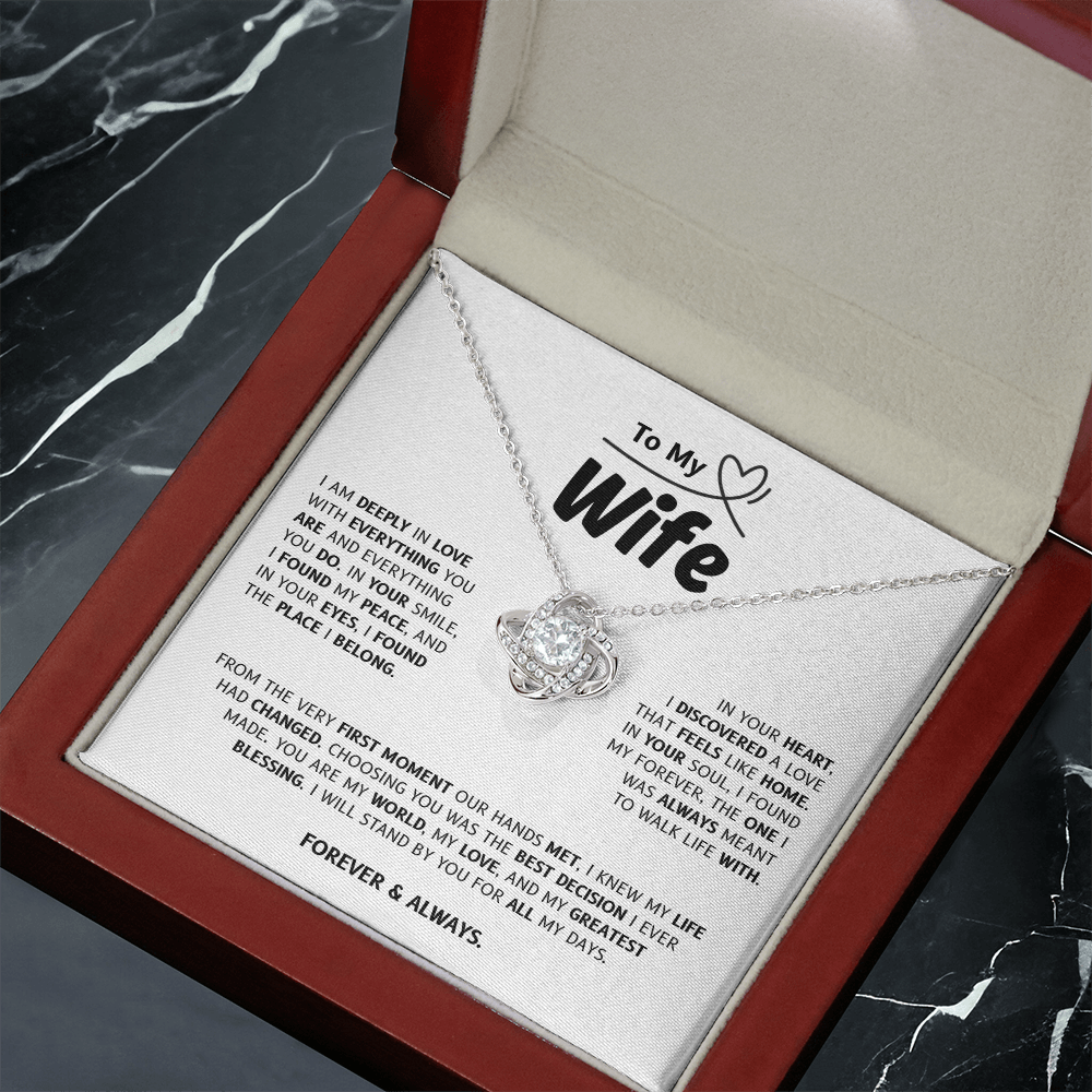 To My Wife | My World, My Love, My Blessing | Love Knot Necklace