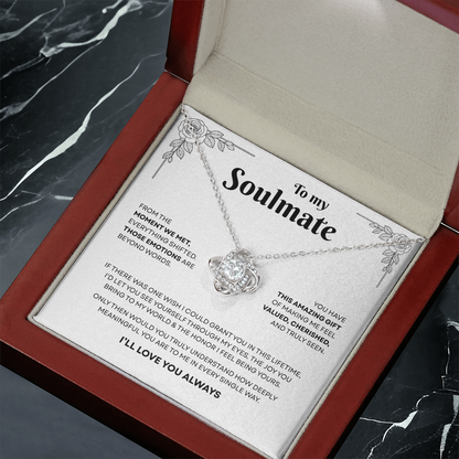 To My Soulmate | A Bond That Means Everything | Love Knot Necklace