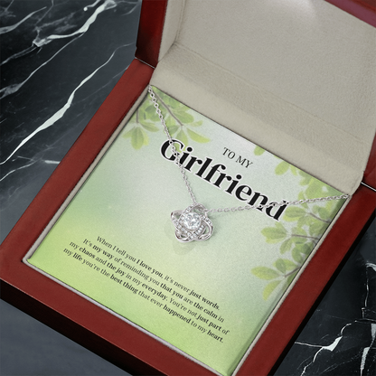 To My Girlfriend | Grateful for the Joy You Bring | Love Knot Necklace