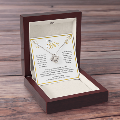 To My Wife | My Unconditional Love for You | Love Knot Necklace