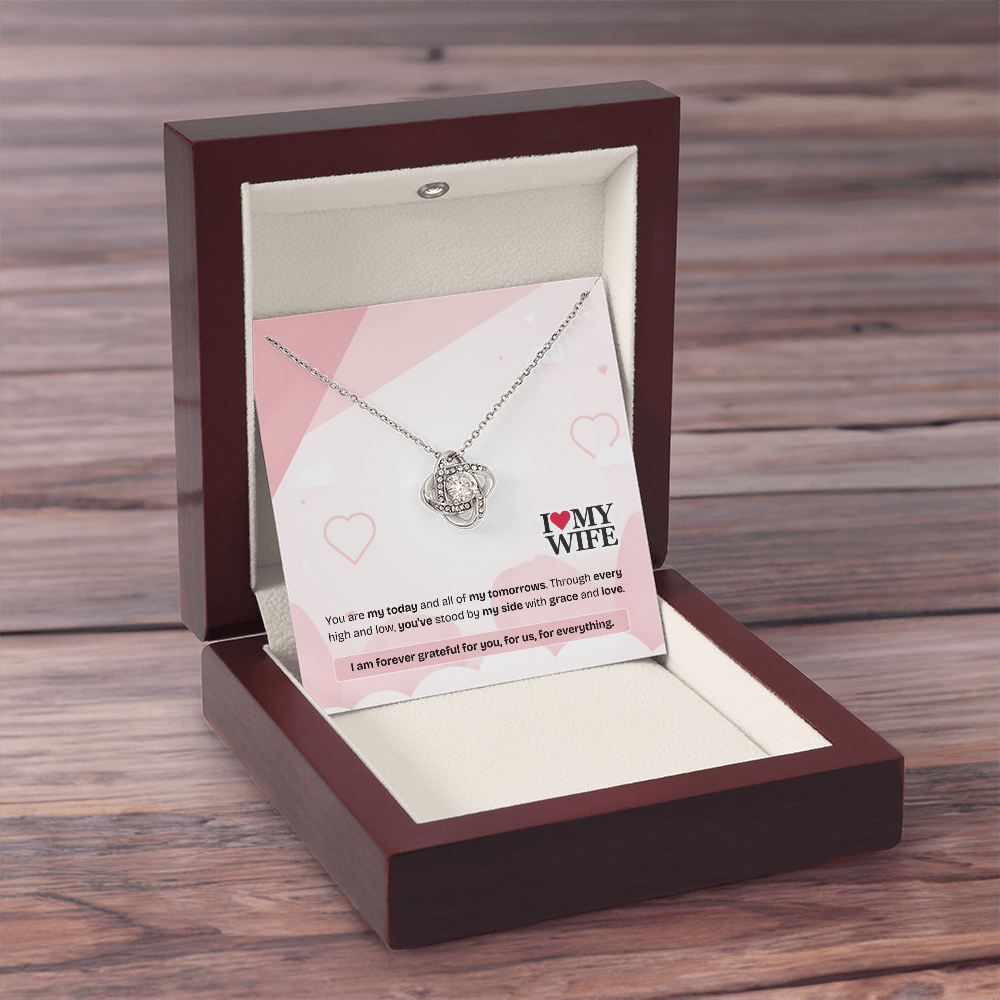 To My Wife | My Heart, My Strength, My Forever | Love Knot Necklace