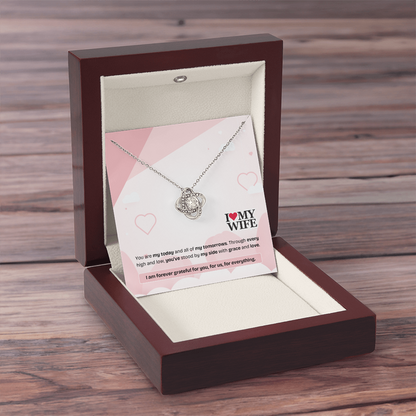 To My Wife | My Heart, My Strength, My Forever | Love Knot Necklace