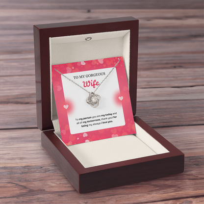 To My Wife | Thank You for Being My Forever | Love Knot Necklace
