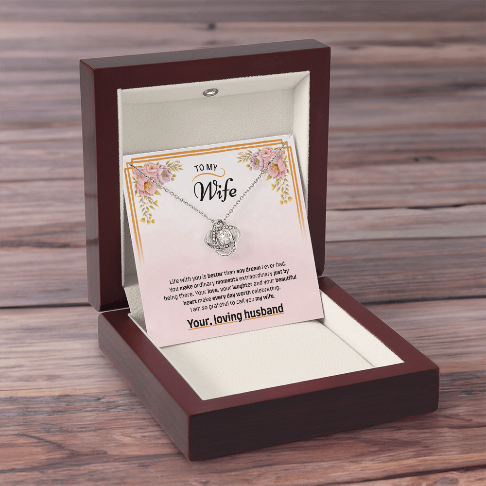 To My Wife | Grateful to Call You Mine | Love Knot Necklace