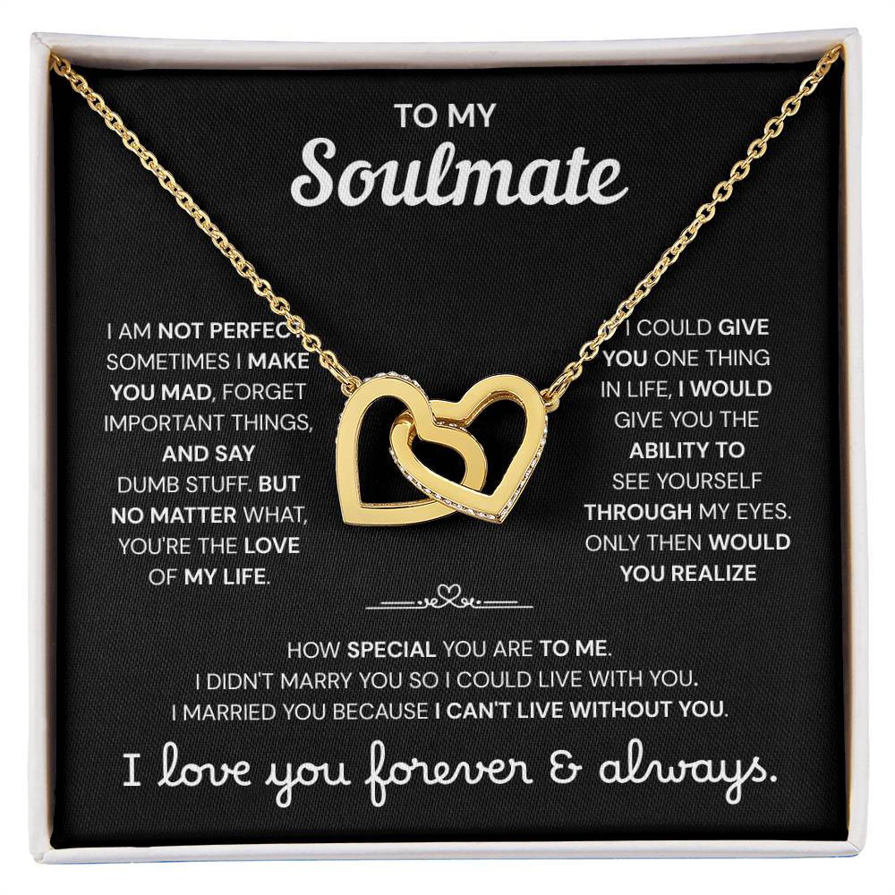 To My Soulmate | A Meaningful Love Gift | Interlocking Hearts Necklace