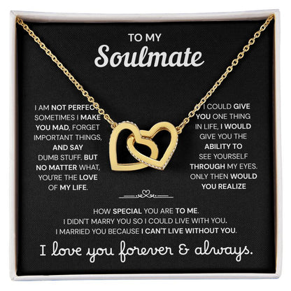 To My Soulmate | A Meaningful Love Gift | Interlocking Hearts Necklace