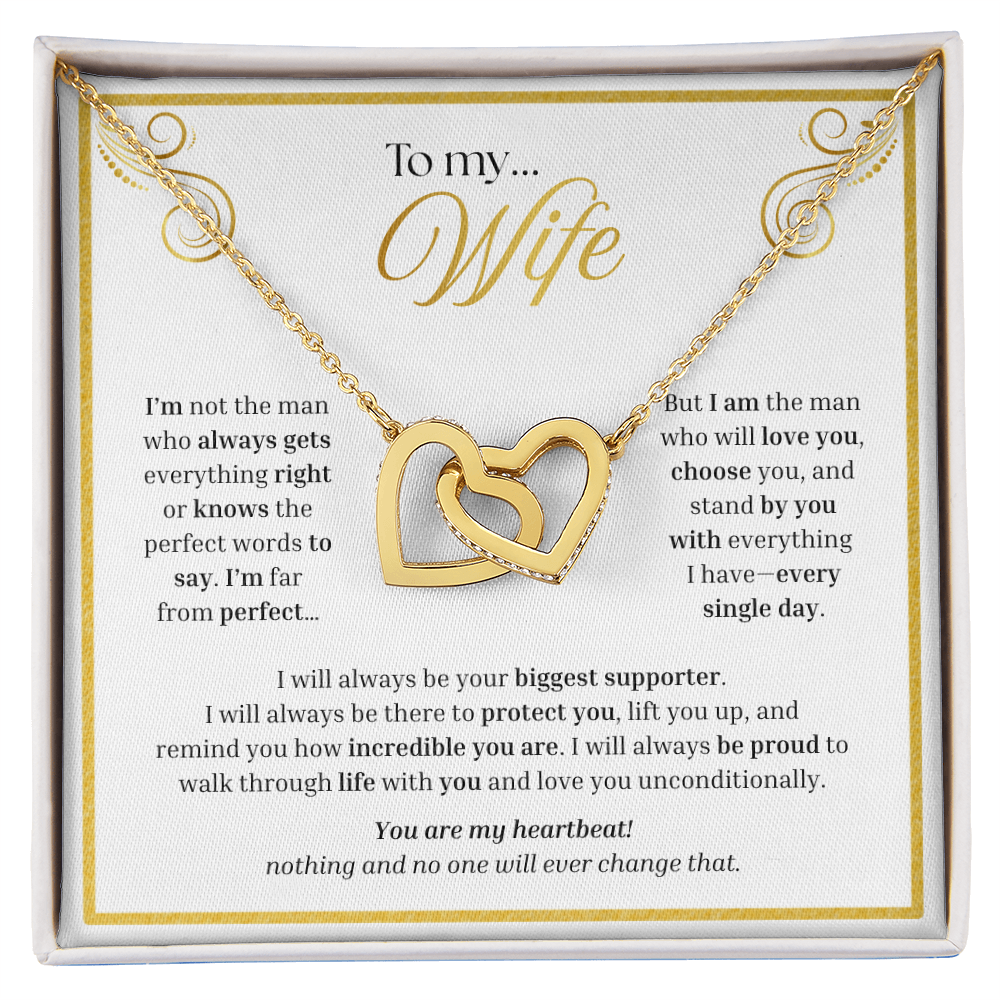 To My Wife | My Unconditional Love for You | Interlocking Hearts Necklace