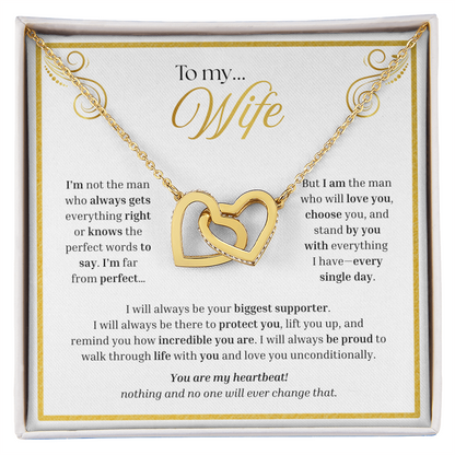To My Wife | My Unconditional Love for You | Interlocking Hearts Necklace