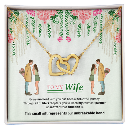 To My Wife | Our Unbreakable Bond | Interlocking Hearts Necklace