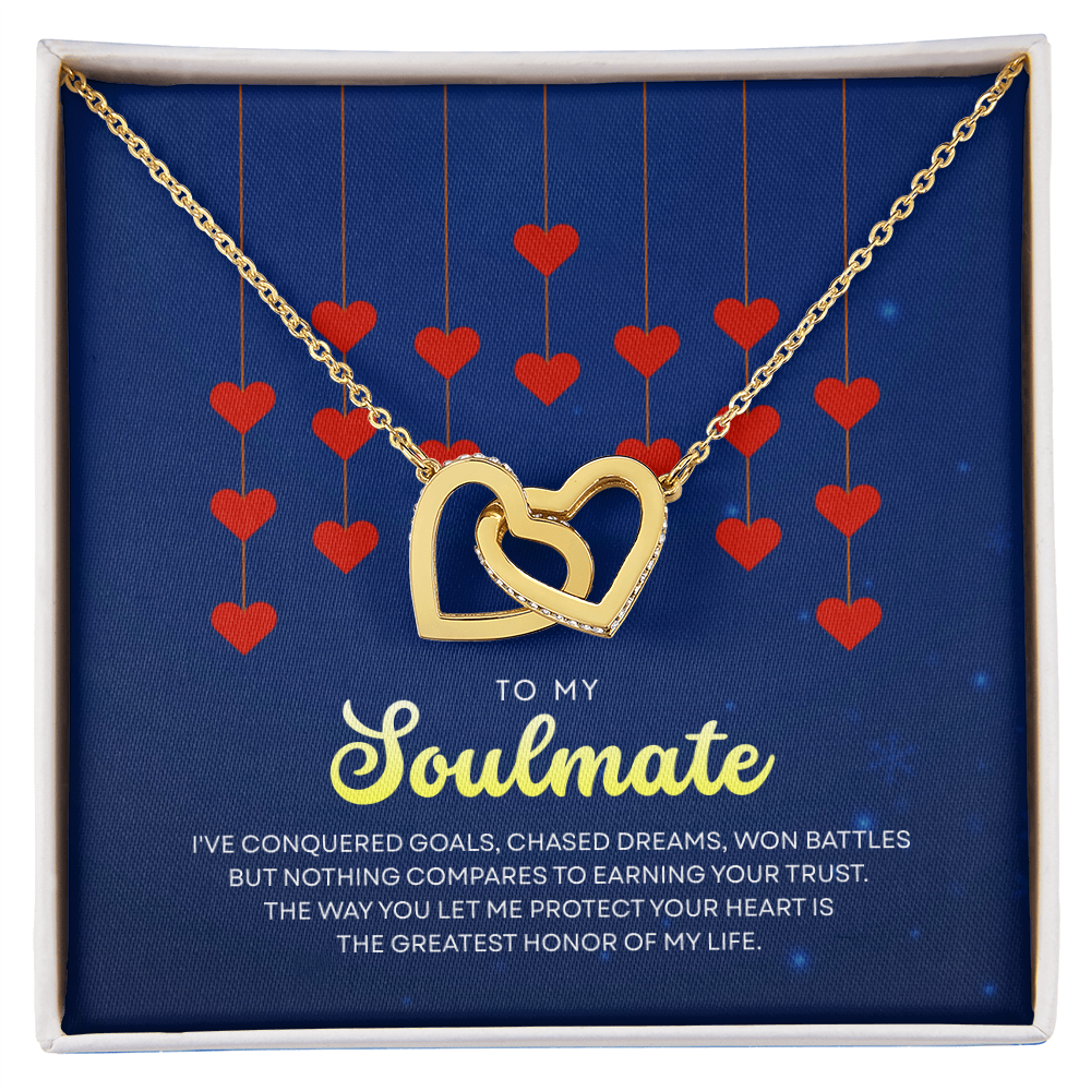 To My Soulmate | With You, Love Makes Sense | Interlocking Hearts Necklace