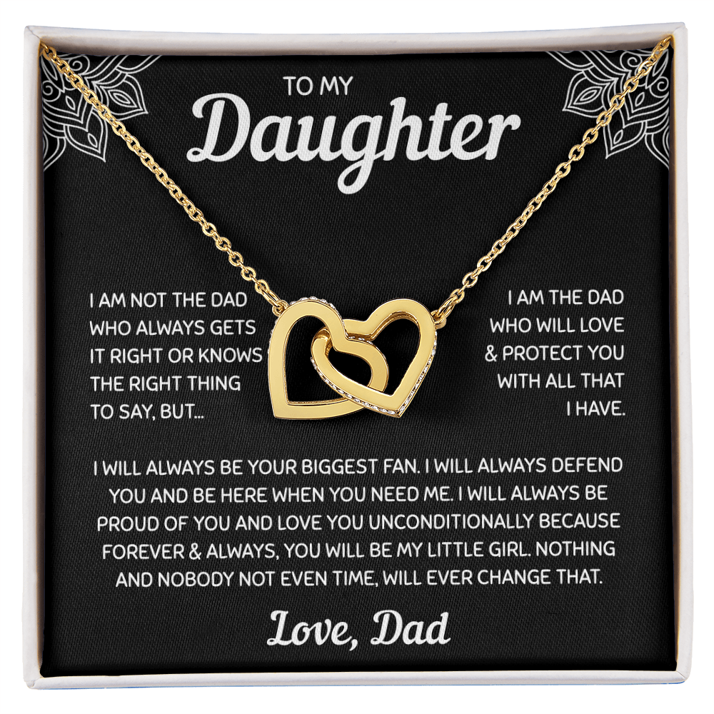 To My Daughter | A Father's Forever Love | Interlocking Hearts Necklace
