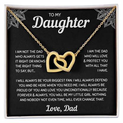 To My Daughter | A Father's Forever Love | Interlocking Hearts Necklace