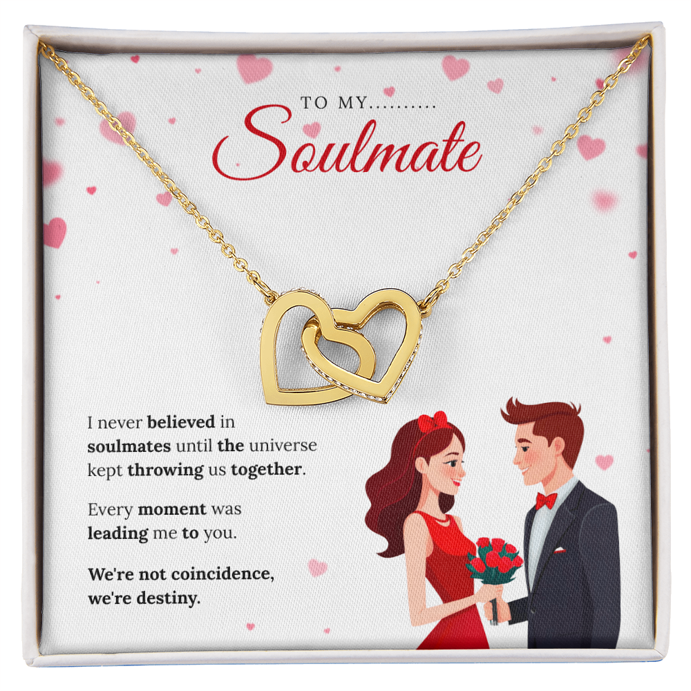 To My Soulmate | My Forever Favorite Person | Interlocking Hearts Necklace