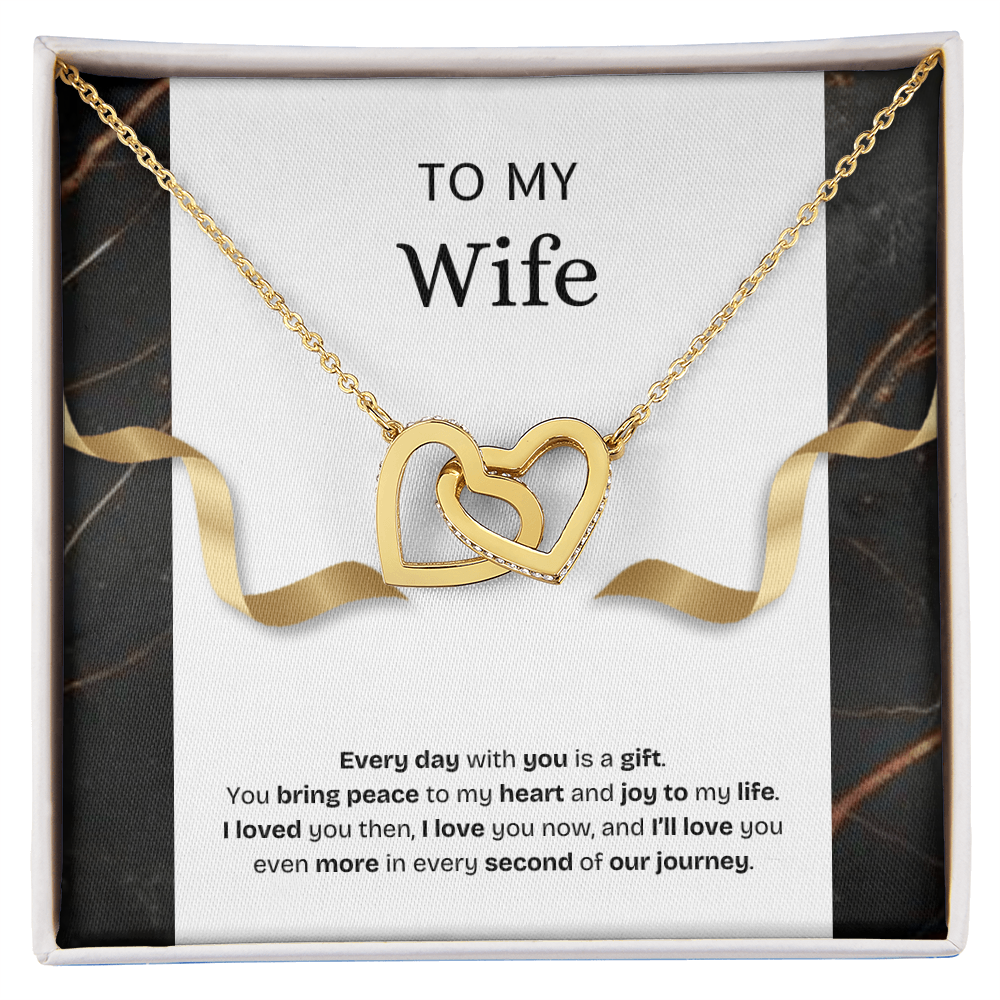 To My Wife | Every Day With You Is a Gift | Interlocking Hearts Necklace