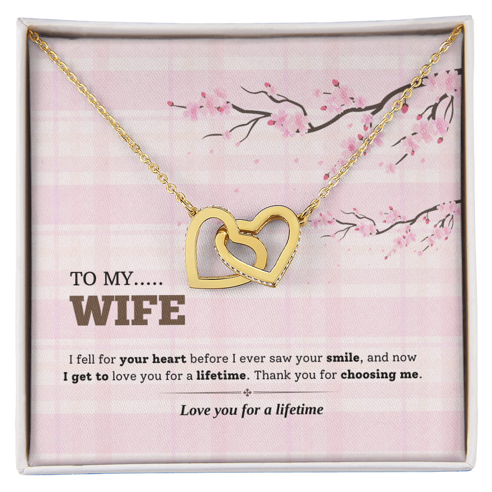 To My Wife | Love You for a Lifetime | Interlocking Hearts Necklace